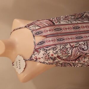 Knox Rose Paisley Racer Back Tank Top NWT Women's Medium